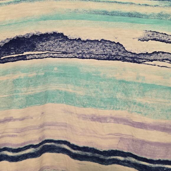 Chicos Top Womens Size Medium 1 Multicolor Stripe Short Sleeve Artsy Coastal - Picture 6 of 9